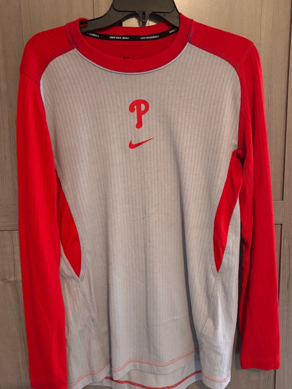 Nike Philadelphia Phillies Red & Gray Long-Sleeve Performance Shirt